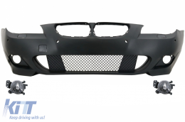 image-6-Предна Броня PDC 24mm с Фарове за мъгла подходяща за BMW 5 Series E60 E61 (2003-2007) M-Technik Дизайн