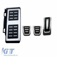 Pedal Aluminium And Footrest Suitable for Audi A1 8X / A3 8V / TT 8S / Q2 / Seat Leon 5F / VW Golf 7 / Passat B8 / Tiguan / Touran 16+ Manual Set 4 Pcs-image-6303456