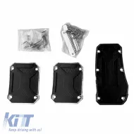Pedal Aluminium Universal Black-Silver Set 3 Pcs-image-6308026