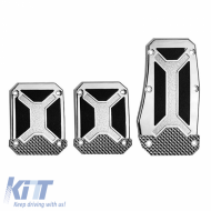 Pedal Aluminium Universal Black-Silver Set 3 Pcs