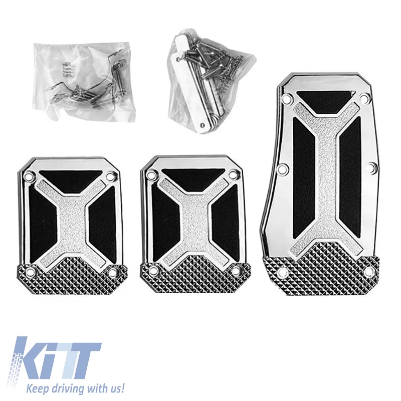 Pedal Aluminium Universal Black-Silver Set 3 Pcs