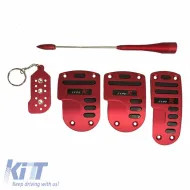 Pedal Aluminium Universal Type-R Red Color Set 8 Pcs-image-6297386