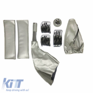 Pedal Aluminium With Shift Knob Universal Silver Set 6 Pcs
