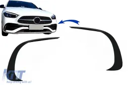 image-74-Peraje branika prednjeg branika Aero prikladne za Mercedes C Klasa Branik Sport Line (2021-Up) Piano crna