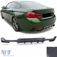 image-1-Performance-Carbon-Heckdiffusor mit Doppelrohr links+rechts geeignet für BMW 4er F32 F33 F36