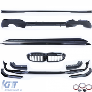 Performance Karosserie-Kit Spoiler Kühlergrill Diffusor Seitenschweller geeignet für BMW 3er G20 2019-2022-image-6198283