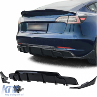 Performance rear diffuser gloss black fits Tesla Model 3 2017-2023 - ODRBDT6014559