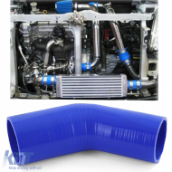 Performance silicone hose elbow reducer 45° Ø 70 to 63mm blue