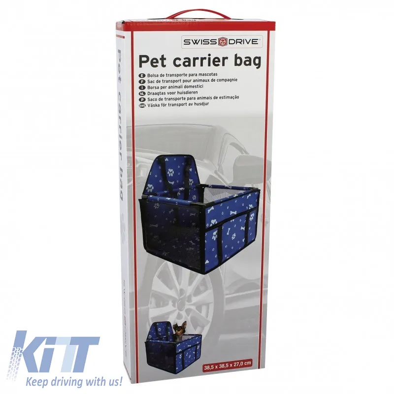 Pet Car Protective Carrier Bag suitable for Pets Blue Color 38.5 x 38.5 x 27cm 1 Piece