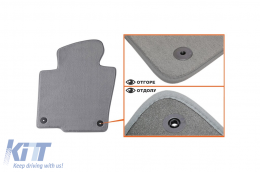 Petex Comet textil szőnyeg garnitúra, Volkswagen Passat sedan, kombi 2005-2014, Volkswagen Passat CC 2012-2016, 4 részes, szürke, kerek rögzítési pontokkal-image-6241375