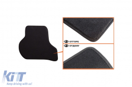 Petex Style háromrétegű textil szőnyeg garnitúra, Skoda Octavia sedan, combi 2008-2013, 4 részes, fekete-image-6241617
