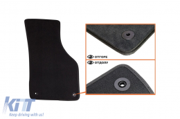 Petex Style háromrétegű textil szőnyeggarnitúra, VW Passat sedan, kombi 2005-2014, Passat CC 2012-2016, kerek rögzítőpontos, 4 részes, fekete-image-6242746