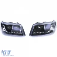 Phare avec feu de jour LED de couleur noire, adapté pour VW Transporter Bus T5 03-09-image-6257165