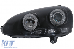 Phares Angel Eyes Double Halo Jantes pour VW Golf 5 V 2003-2007 LHD ou RHD Noir-image-6078922