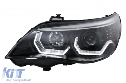 Phares Angel Eyes LED 3D pour BMW Série 5 E60 E61 2003-2007 LCI Design-image-6103712