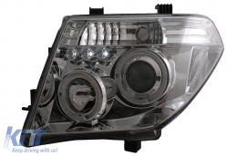 Phares Angel Eyes pour Nissan Navara D40 04-09 Pathfinder R51 05-08 Chrome-image-6084156