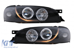 Phares Angel Eyes pour Subaru Impreza I GM, GC, GF 05.1993-2000 Noir-image-6105568