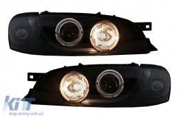 Phares Angel Eyes pour Subaru Impreza I GM, GC, GF 05.1993-2000 Noir-image-6105576