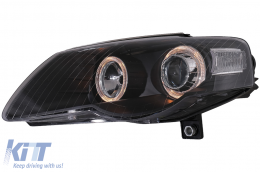 Phares Angel Eyes pour VW Passat 3C 2005+ 2 Jantes Halo Noir-image-60456