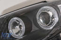 Phares Angel Eyes pour VW Passat 3C 2005+ 2 Jantes Halo Noir-image-6079897