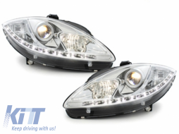 image-34-Phares avant pour SEAT Leon 1P1 2005-2009 Feux LED DRL Optic Chrome-