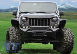 Phares Bi-xénon HID Calandre noire mate pour JEEP Wrangler Rubicon JK 07-17-image-6025835