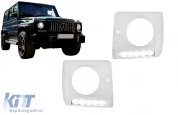 image-3-Phares Couvre LED DRL pour Mercedes G W463 1989-2012 Lumières diurnes G65 Look