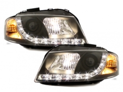 Phares Daylight pour Audi A3 8P 05.2003-03.2008 Lampe Noir-image-59132