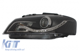 Phares DAYLIGHT pour Audi A3 8P 05.2003-03.2008 DRL Noir-image-6015062