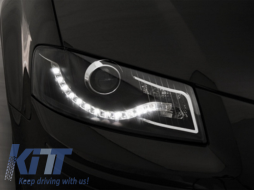 Phares DAYLIGHT pour Audi A3 8P 05.2003-03.2008 DRL Noir-image-6015064