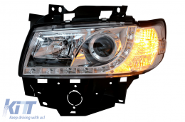 Phares Daylight pour VW T4 Transporter Long Nose 96-03 LED DRL Chrome-image-6078819