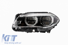 Phares Full LED Angel Eyes pour BMW Série 5 F10 F11 LCI 2014-2017 avec Xenon-image-6011702