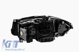 Phares Full LED Angel Eyes pour BMW Série 5 F10 F11 LCI 2014-2017 avec Xenon-image-6011704