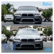 Phares Full LED Angel Eyes pour BMW Série 5 F10 F11 LCI 2014-2017 avec Xenon-image-6011707