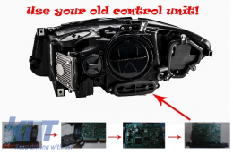 Phares Full LED Angel Eyes pour BMW Série 5 F10 F11 LCI 2014-2017 avec Xenon-image-6026571