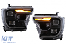 Phares Full LED pour Ford Ranger T6.2 2022+ Feux Clignotant Dynamiques Noir-image-6110573