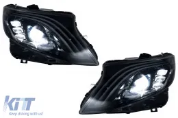 Phares Full LED pour Mercedes Classe V W447 Vito (2014-2024) - Clignotants dynamiques Noir-image-6164822