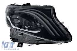 Phares Full LED pour Mercedes Classe V W447 Vito (2014-2024) - Clignotants dynamiques Noir-image-6164830