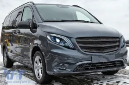 Phares Full LED pour Mercedes Classe V W447 Vito (2014-2024) - Clignotants dynamiques Noir-image-6190295