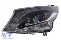 Phares Full LED pour Mercedes Classe V W447 2016-2020 Noir Remplacer l'halogène-image-6103298