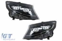 Phares Full LED pour Mercedes Classe V W447 2014-2023 Noir Remplacer l'halogène-image-6128118