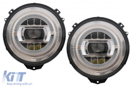 Phares Full LED pour Mercedes G W463 05-17 Chrome Facelift 2018 Look-image-6081237