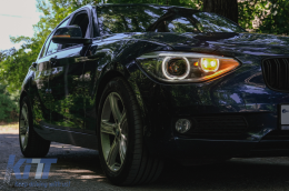 Phares LED Angel DRL Eye pour BMW Série 1 F20 F21 2011-2014 Clignotant noir-image-6093959