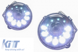 Phares LED Bi-Xenon Look pour Mercedes G W463 89-12 DRL Covers-image-6010460