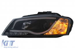 Phares LED DRL pour Audi A3 8P Facelift Hatchback Sportback 2008-2012 Noir-image-6100091