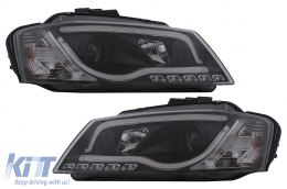 Phares LED DRL pour Audi A3 8P Facelift Hatchback Sportback 2008-2012 Noir-image-6100098