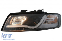 Phares LED DRL pour Audi A4 8E 2001-2004 Feux Clignotant Noir-image-65494
