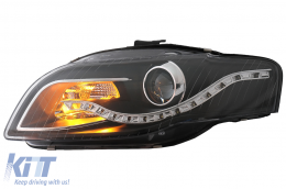 Phares LED DRL pour Audi A4 B7 11.04-03.08 Feux Diurnes Noir-image-6082303