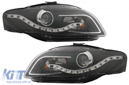 Phares LED DRL pour Audi A4 B7 11.04-03.08 Feux Diurnes Noir-image-6082307