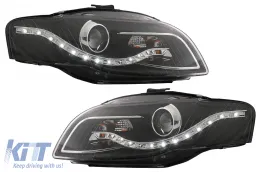image-21-Phares LED DRL pour Audi A4 B7 11.04-03.08 Feux Diurnes Noir